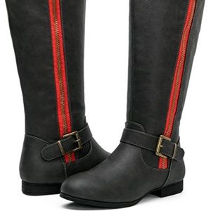 Boots by Global Win, knee high, wide calf. Size 6